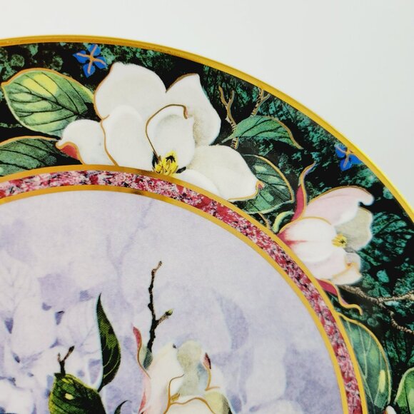 Vintage Royal Doulton White Necked Jacobin Hummingbird Plate Franklin Mint LE - Picture 5 of 9